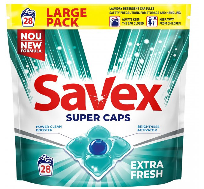 Капсули для прання Savex Super Caps Extra Fresh 4 28 шт