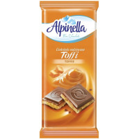 Шоколад Alpinella Toffi молочний з карамеллю 90 г