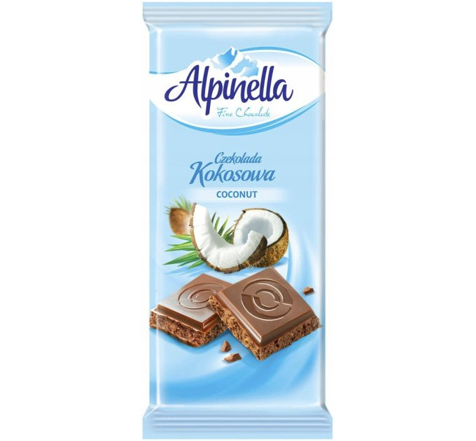 Шоколад Alpinella Kokosowa молочний з кокосом 90 г