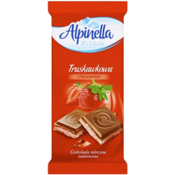 Шоколад Alpinella Truskawkowa молочний зі смаком полуниці 90 г Шоколад Alpinella Truskawkowa молочний зі смаком полуниці 90 г