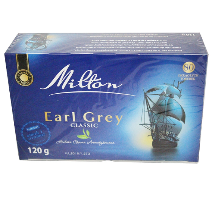 Чай Milton Earl grey Classic, 80 пакетів 120 г