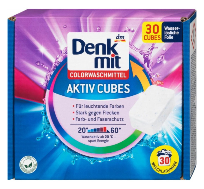 Таблетки для прання Denkmit Activ Cubes Colorwaschmittel 30 шт