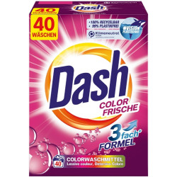 Dash Color Frische 2.6 кг 40 циклів прання переводится на русский язык как "Dash Color Frische 2.6 кг 40 циклов стирки"