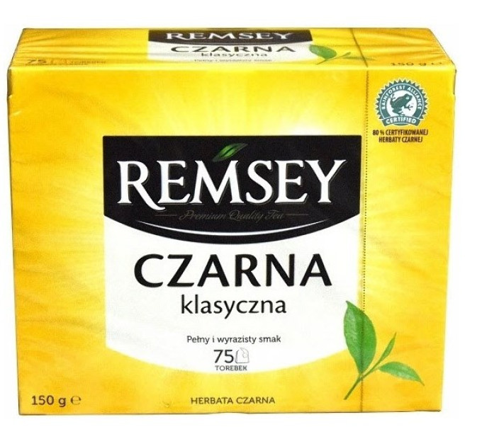 Чай Remsey Black Tea Klasyczna, чорний, 75 пакетів 150 г